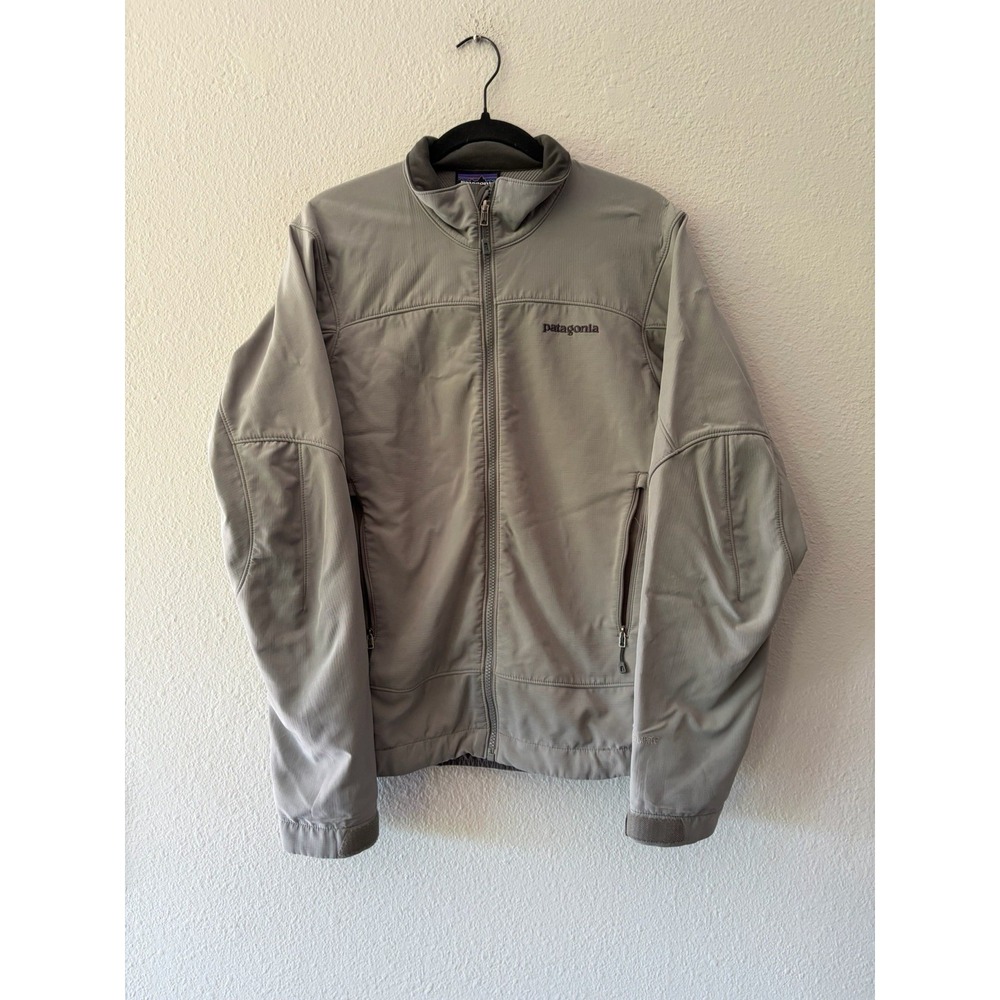 Patagonia Adze Jacket Mens Small Gray Softshell Full Zip Hiking Outdoor 83390